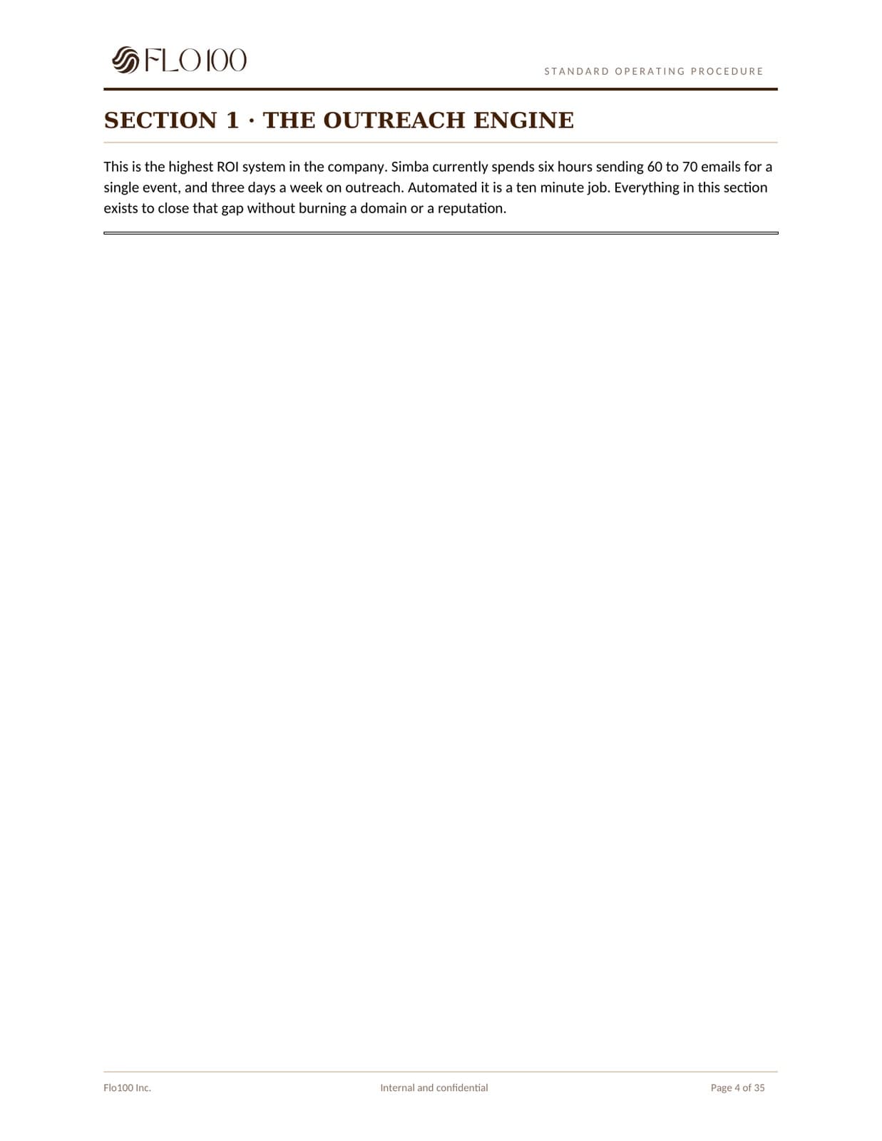 Section 1 divider: the outreach engine