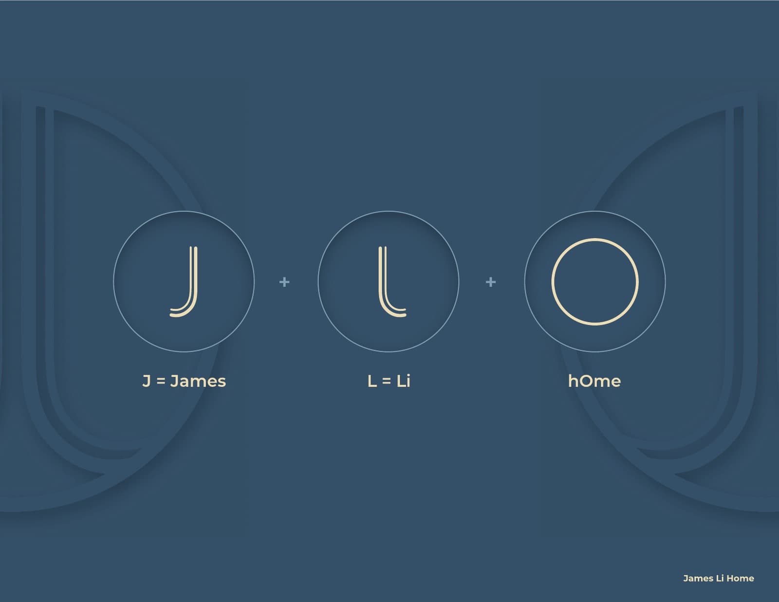 Logo concept: J for James, L for Li, O for hOme