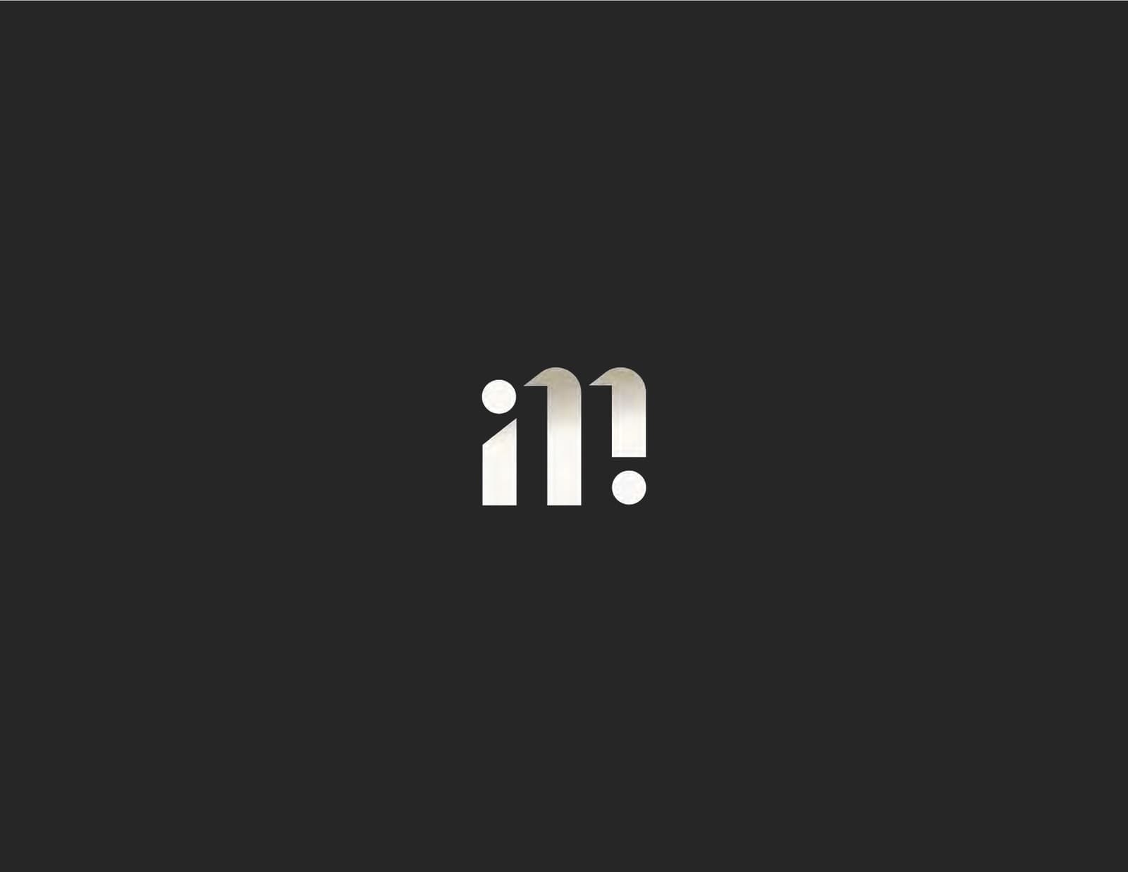 White m! monogram on velvet onyx