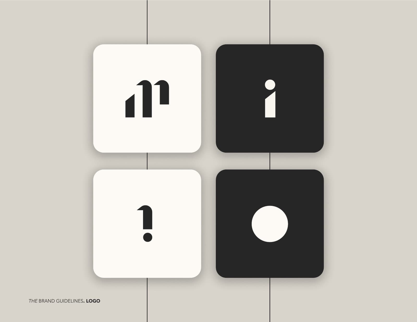 Logo deconstruction: m, i, exclamation and dot