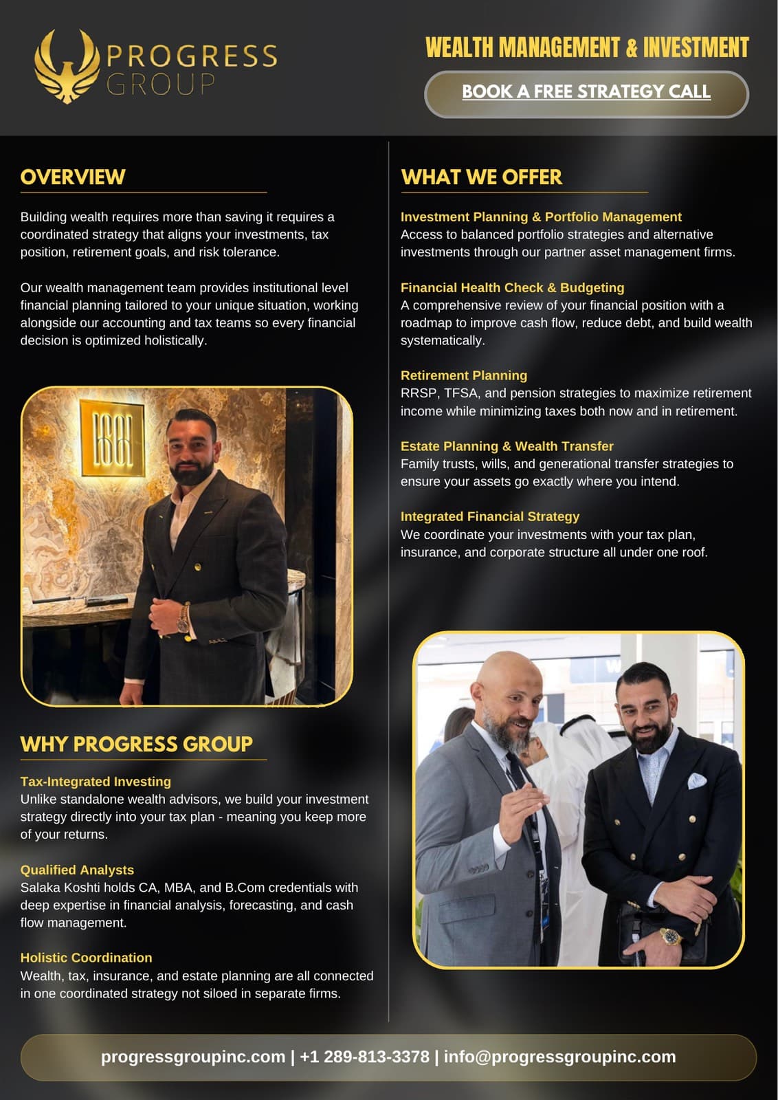 Brochure: wealth management and investment